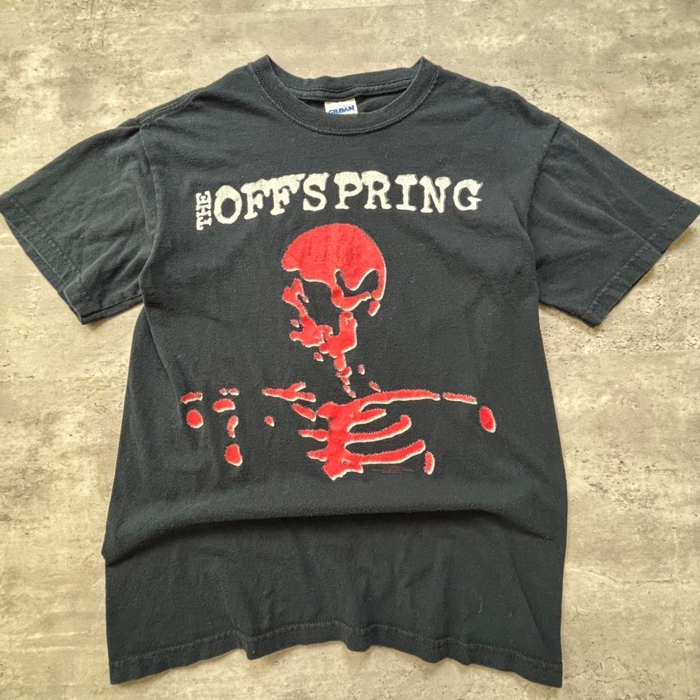 Gildan The Offspring Band Tee Mens Small Black 2003 Smash Red Skeleton Graphic